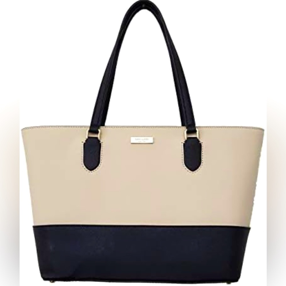 kate spade Beige and Black Two-Tone Tote
